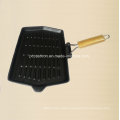 Non-Stick Cast Iron Skillet with Wooden Handle Manufacturer From China